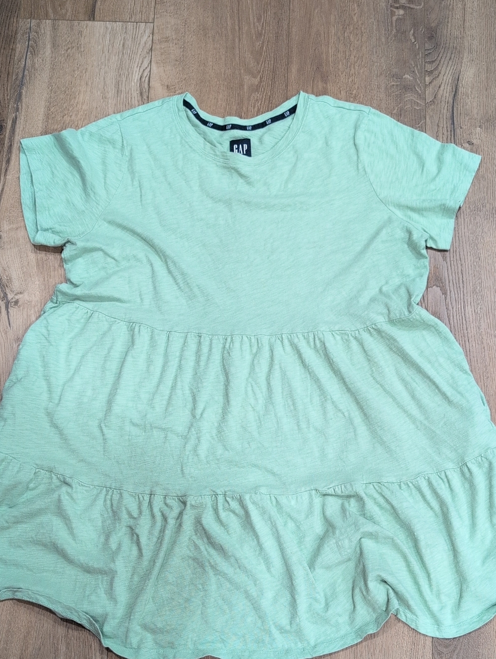 GAP Mint Green Tiered Short-Sleeve Tunic Dress